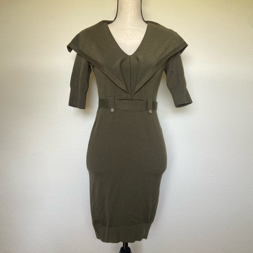 Karen Millen Military Wool Dress Size 1